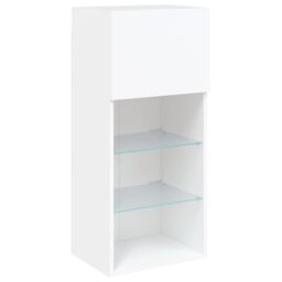 Berkfield Home TV Cabinet with LED Lights White 40.5x30x90 cm - thumbnail 7