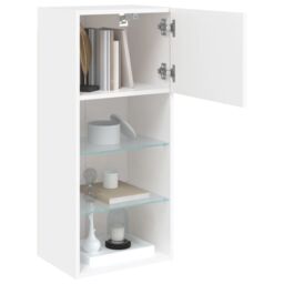 Berkfield Home TV Cabinet with LED Lights White 40.5x30x90 cm - thumbnail 6