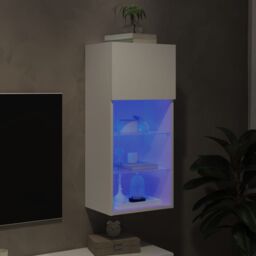 Berkfield Home TV Cabinet with LED Lights White 40.5x30x90 cm - thumbnail 5