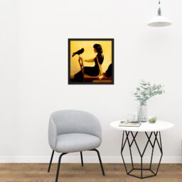 "Artery8 Wall Art Print Harry Willson Watrous The Chatterers 1913 Painting Square Framed Picture 16X16 Inch in Black - Size: W16"" x H16""" - thumbnail 2