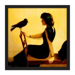 "Artery8 Wall Art Print Harry Willson Watrous The Chatterers 1913 Painting Square Framed Picture 16X16 Inch in Black - Size: W16"" x H16""" - thumbnail 1