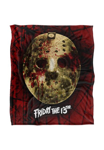Warner Brothers Friday The 13Th Mask Silky Touch Super Soft Throw Blanket 152x127cm in White - Size: 152x127 cm - image 1