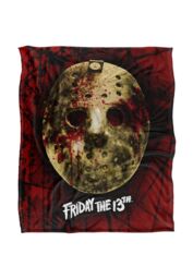 Warner Brothers Friday The 13Th Mask Silky Touch Super Soft Throw Blanket 152x127cm in White - Size: 152x127 cm - thumbnail 1
