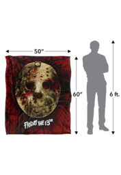 Warner Brothers Friday The 13Th Mask Silky Touch Super Soft Throw Blanket 152x127cm in White - Size: 152x127 cm - thumbnail 3
