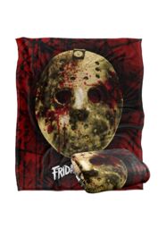Warner Brothers Friday The 13Th Mask Silky Touch Super Soft Throw Blanket 152x127cm in White - Size: 152x127 cm - thumbnail 2