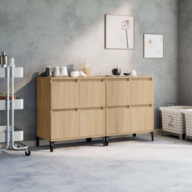 Berkfield Home Sideboards 2 pcs Sonoma Oak 60x35x70 cm Engineered Wood in Brown - Size: 60 x 35 x 70 cm - image 1