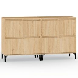 Berkfield Home Sideboards 2 pcs Sonoma Oak 60x35x70 cm Engineered Wood in Brown - Size: 60 x 35 x 70 cm - thumbnail 2