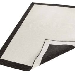 THE RUGS Panama Reversible Indoor Outdoor Rug Flatweave Weatherproof Bordered in Black - Size: 160 cm x 230 cm - thumbnail 2
