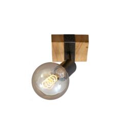 BRILONER Gunmetal Wood 1xE27 25W Requires Bulb Spotlight in Grey - thumbnail 4
