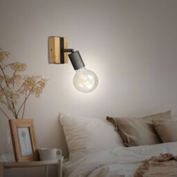 BRILONER Gunmetal Wood 1xE27 25W Requires Bulb Spotlight in Grey - thumbnail 7