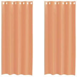 Berkfield Home Voile Curtains with Grommets 2 pcs Terracotta in Brown - thumbnail 2