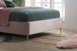 Birlea Velvet Fabric Ottoman Bed Frame Storage Lottie in Pink - Size: King - thumbnail 4