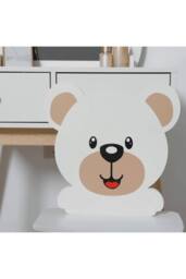 Home Source Ted Kids 2 Drawer Dressing Table Set With Built-In Mirror & Stool - thumbnail 7
