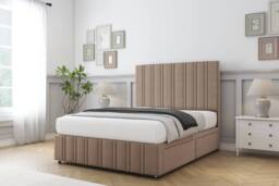 "Sloomy Langston Plush Divan Set 2 Drawers-26"" Headboard-Footboard in Bronze - Size: Single" - thumbnail 3