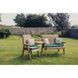 Churnet Valley Garden Furniture Ltd Valley Trio Set - Timber - Garden Furniture - Fully Assembled in Brown - thumbnail 5