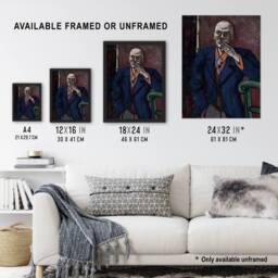 "Artery8 1950 Self Portrait With Cigarette Beckmann Wall Art Poster Print - Size: W24"" x H32""" - thumbnail 3