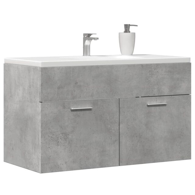 Berkfield Home Bathroom Sink Cabinet Concrete Grey 90x38.5x46 cm Engineered Wood - image 1