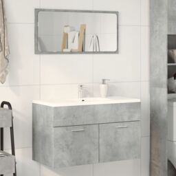 Berkfield Home Bathroom Sink Cabinet Concrete Grey 90x38.5x46 cm Engineered Wood - thumbnail 3