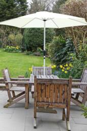 Glamhaus Cream Garden Table Tilting Parasol Crank Waterproof Umbrella 2.7M - thumbnail 6