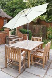 Glamhaus Cream Garden Table Tilting Parasol Crank Waterproof Umbrella 2.7M - thumbnail 5