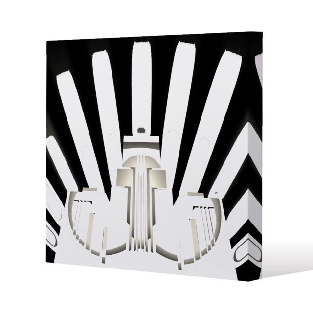 Benjamin Tate Design Art Deco Skyscraper in Black & White (Canvas Print) / 127 x 127 x 4cm in Natural - Size: 127 x 127 x 4 cm - image 1