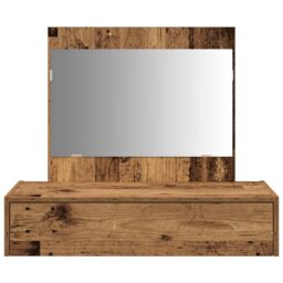 Berkfield Home Wall Hanging Dressing Table Old Wood 83x40x70 cm in Brown - Size: 83 x 40 x 70 cm - thumbnail 6