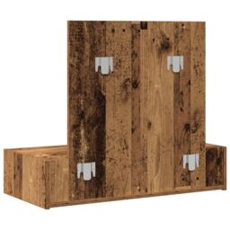 Berkfield Home Wall Hanging Dressing Table Old Wood 83x40x70 cm in Brown - Size: 83 x 40 x 70 cm - thumbnail 8