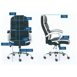 EONLION BLACK Executive Office Chair Swivel Plush Computer - Size: 100 cm - thumbnail 2