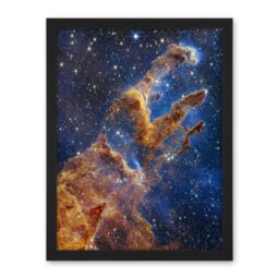 "Artery8 Wall Art Print NASA James Webb Space Telescope Pillars of Creation Eagle Nebula Large Framed Wall Décor Art in Black - Size: W18"" x H24""" - thumbnail 1