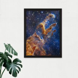 "Artery8 Wall Art Print NASA James Webb Space Telescope Pillars of Creation Eagle Nebula Large Framed Wall Décor Art in Black - Size: W18"" x H24""" - thumbnail 2