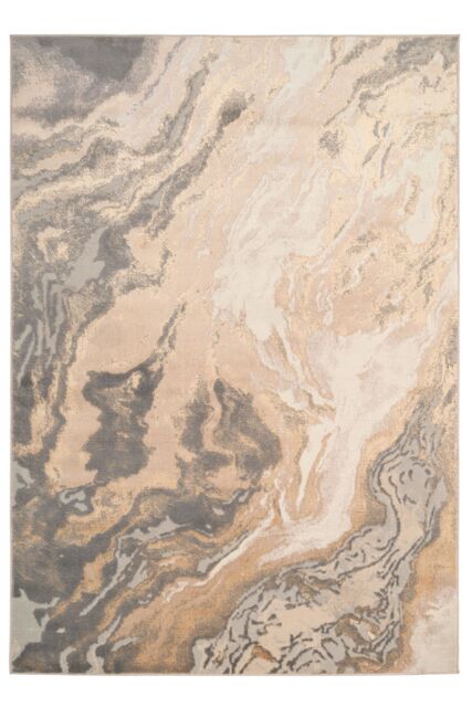 Kukoon Neutral Silver Beige Metallic Marble Lustre Sheen Rug - Size: 80 cm x 150 cm - image 1