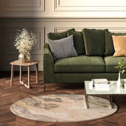 Kukoon Neutral Silver Beige Metallic Marble Lustre Sheen Rug - Size: 80 cm x 150 cm - thumbnail 3