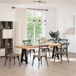 Berkfield Home Coffee Table Legs A-Shaped 2 pcs Black¬†50x(72-73) cm Steel in Black - thumbnail 2