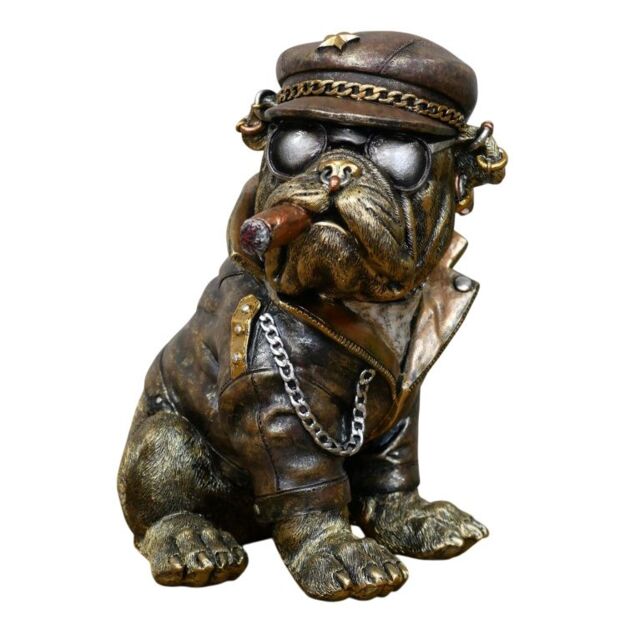 Gifts Direct 2 U Smoking Bulldog Ornament Gold - image 1