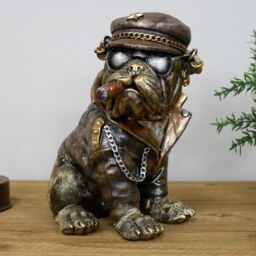 Gifts Direct 2 U Smoking Bulldog Ornament Gold - thumbnail 2