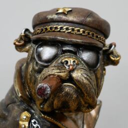 Gifts Direct 2 U Smoking Bulldog Ornament Gold - thumbnail 3