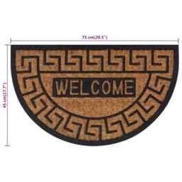 Berkfield Home Door Mat Half Round 45x75 cm Rubber & Coir in Brown - thumbnail 7