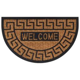 Berkfield Home Door Mat Half Round 45x75 cm Rubber & Coir in Brown - thumbnail 2