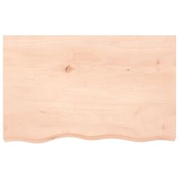 Berkfield Home Wall Shelf 80x50x(2-6) cm Untreated Solid Wood Oak in Brown - thumbnail 2