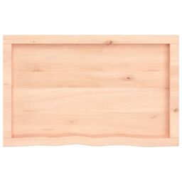Berkfield Home Wall Shelf 80x50x(2-6) cm Untreated Solid Wood Oak in Brown - thumbnail 3