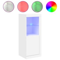 Berkfield Home Sideboard with LED Lights White 41x37x100 cm - Size: 41 x 37 x 100 cm - thumbnail 2