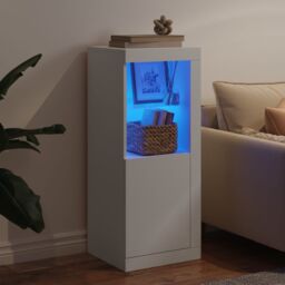 Berkfield Home Sideboard with LED Lights White 41x37x100 cm - Size: 41 x 37 x 100 cm - thumbnail 4