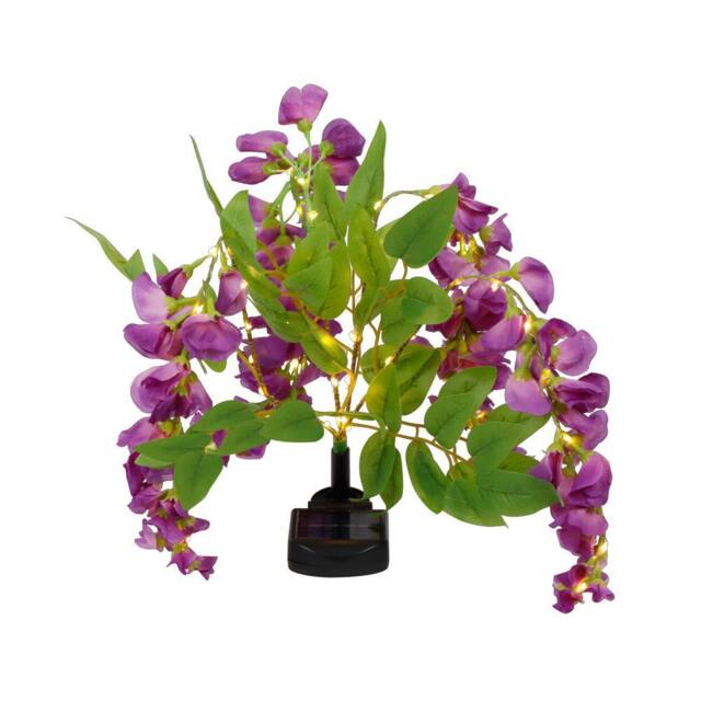 Gardenwize Solar Wisteria Flower Stake Light - 10 LED Garden Light in Purple