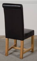 Thats Furniture Hampton 120-160cm Oak Extending Dining Table + 6 Washington Leather Chairs in Black - thumbnail 7