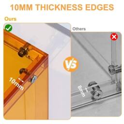 VOGREX 2-Tier Transparent Acrylic Side Table Multifunctional Storage in Orange - thumbnail 4