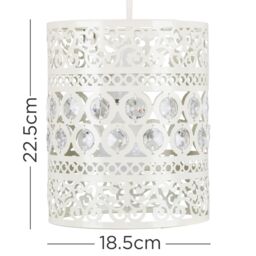 ValueLights Moroccan Shabby Chic White Ceiling Pendant Shade - thumbnail 6