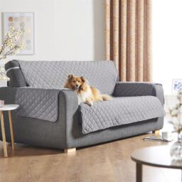 Luxury Living Luxury Quilted 3 Seater Sofa Protector Cover in Grey
