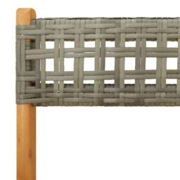 Berkfield Home Beautiful Folding Garden Chairs 4 pcs Grey Poly Rattan & Solid Wood - thumbnail 9