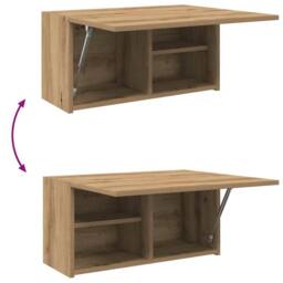 Berkfield Home Bathroom Wall Cabinet Artisan Oak 60x25x30 cm Engineered Wood in Brown - Size: 60 x 25 x 30 cm - thumbnail 9
