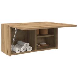 Berkfield Home Bathroom Wall Cabinet Artisan Oak 60x25x30 cm Engineered Wood in Brown - Size: 60 x 25 x 30 cm - thumbnail 4
